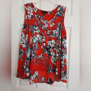 Style & Co Red and Blue Sleeveless Tank Top
